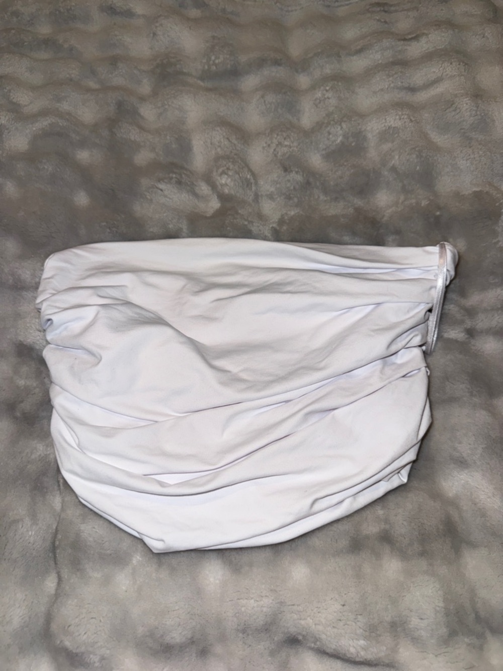 M Zara White Ruched Cropped Tube Top